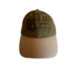 Vince Shute Wildlife Sanctuary Hat Adjustable Strap Olive Green & Beige